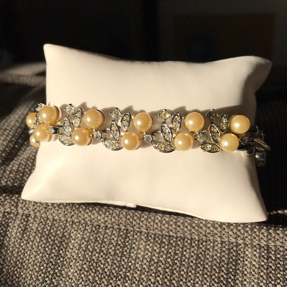 Pearl and cz bracelet